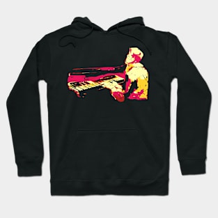 Colorful Pianist Fun Paint Style Hoodie